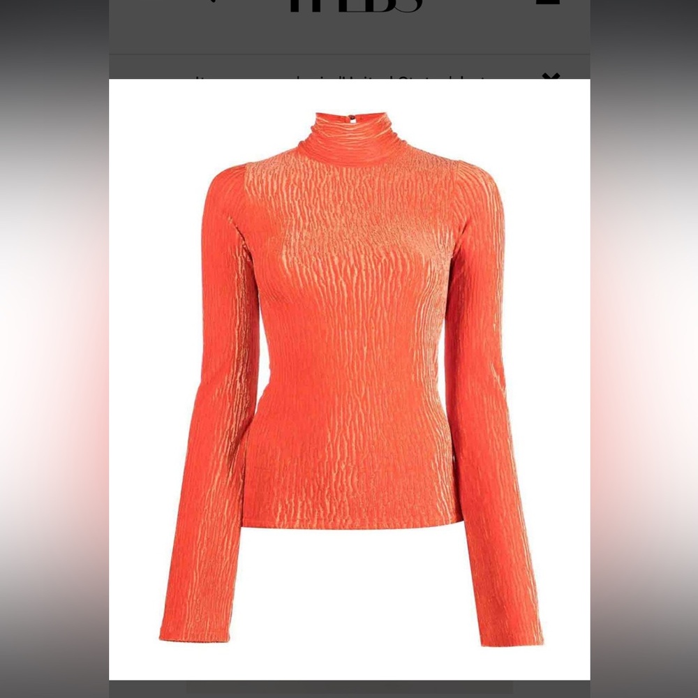 Forte Forte velvet turtleneck top in carrot orange size II /M like new Italian